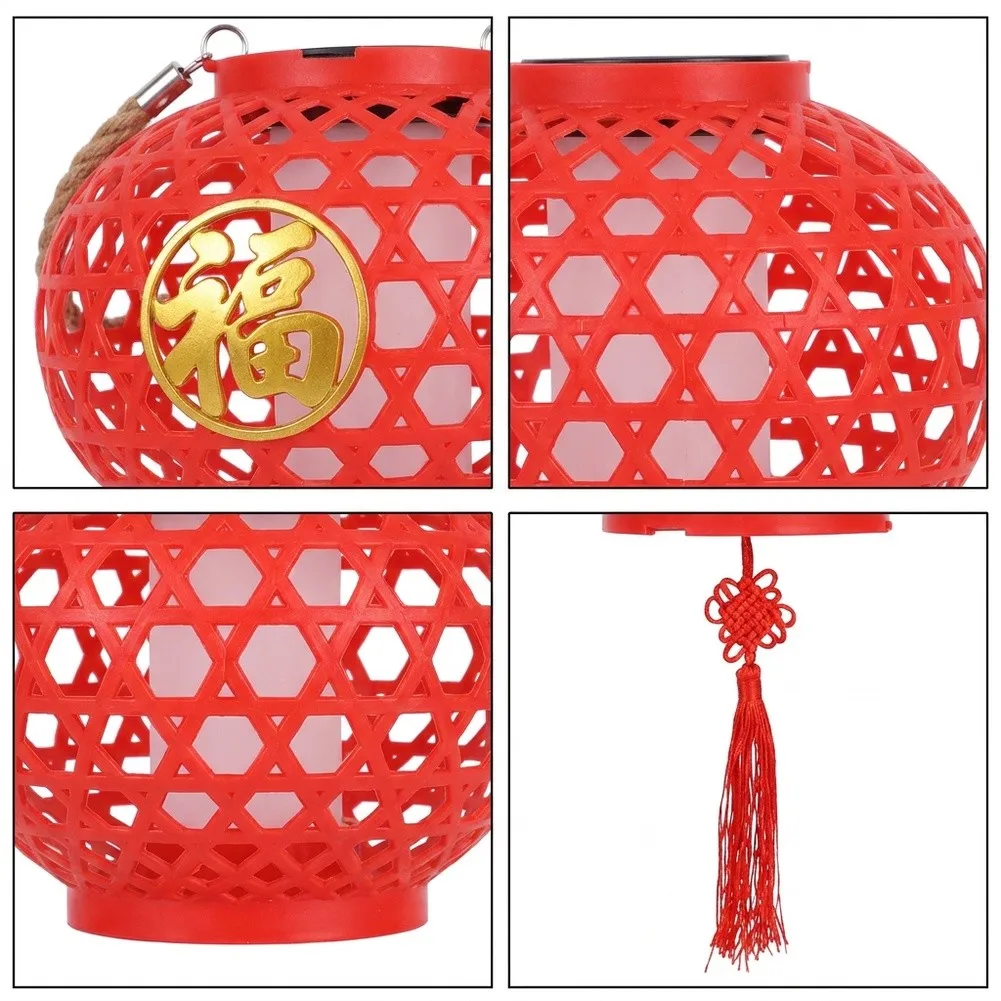 3000K Warm White Woven Pumpkin Lantern Supporting Solar USB Recharge for Hanging Decor on Porch Pergola or Beam