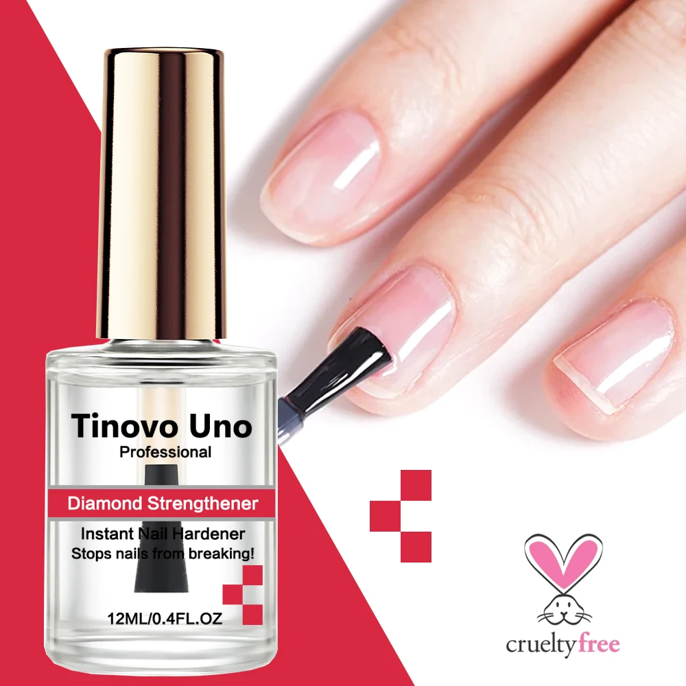 Tinovo Uno Diamant Nagel Versteviging Instant Nagel Verharder Regelmatige Glans Top Coat Natuurlijke Droge Lak Afwerking Voor Reparatie Dunne Nagel