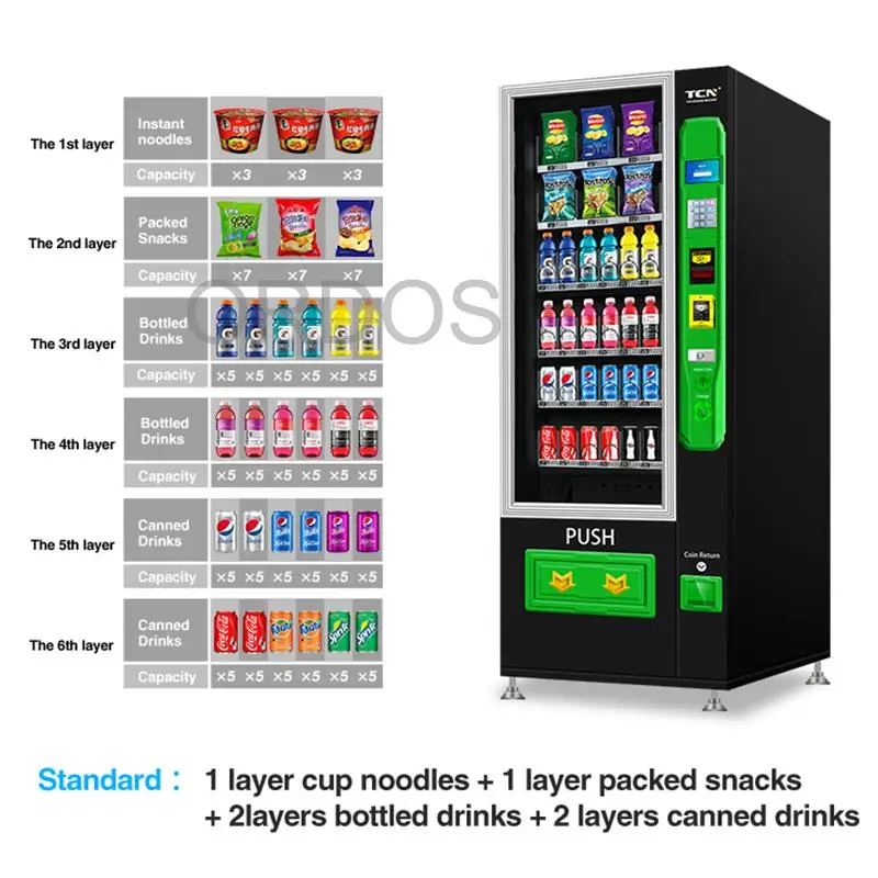 Inexpensive Small Cold Drink Mini Vending Machine 5 Inches Combo Vending Machine For Foods And Drinks