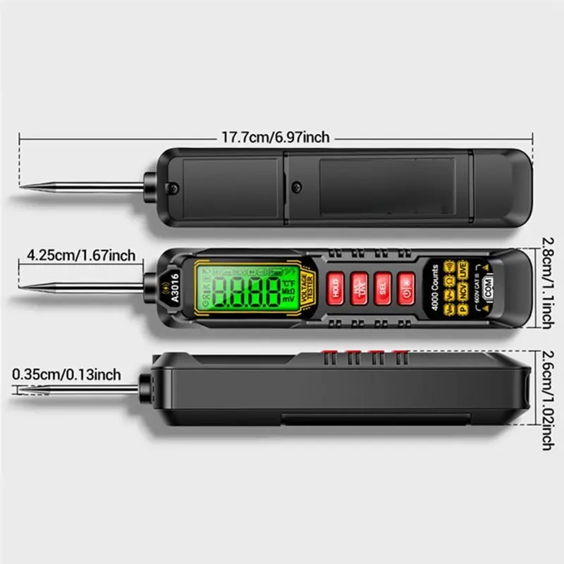 ABKW-A3015 Digital Multimeter Car Voltage Tester Pen AC/DC 600V Non-Contact Voltage Testing Phase Sequence Detection
