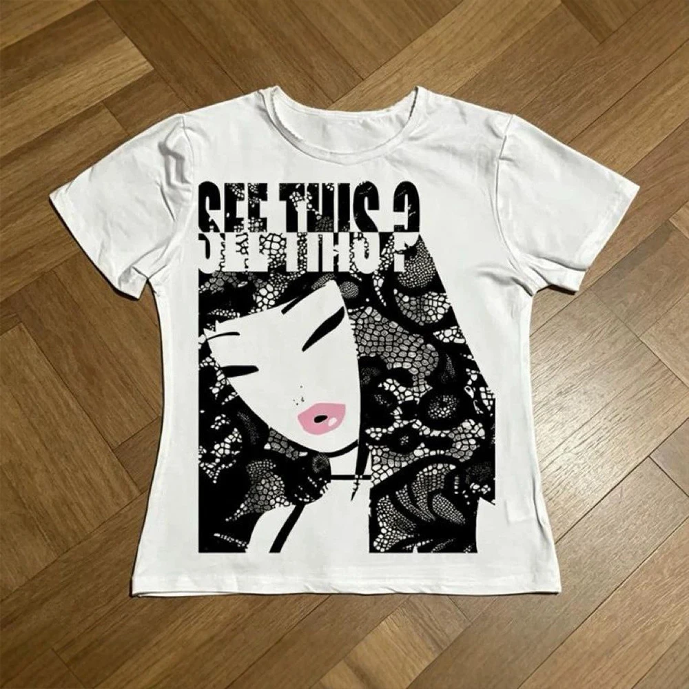 Women's Kawaii Star Girl Y2K Top Emo Women's 2000S Tailored Top 90S Retro Women's 2025 Spring Women's Gothic Garbage Rock