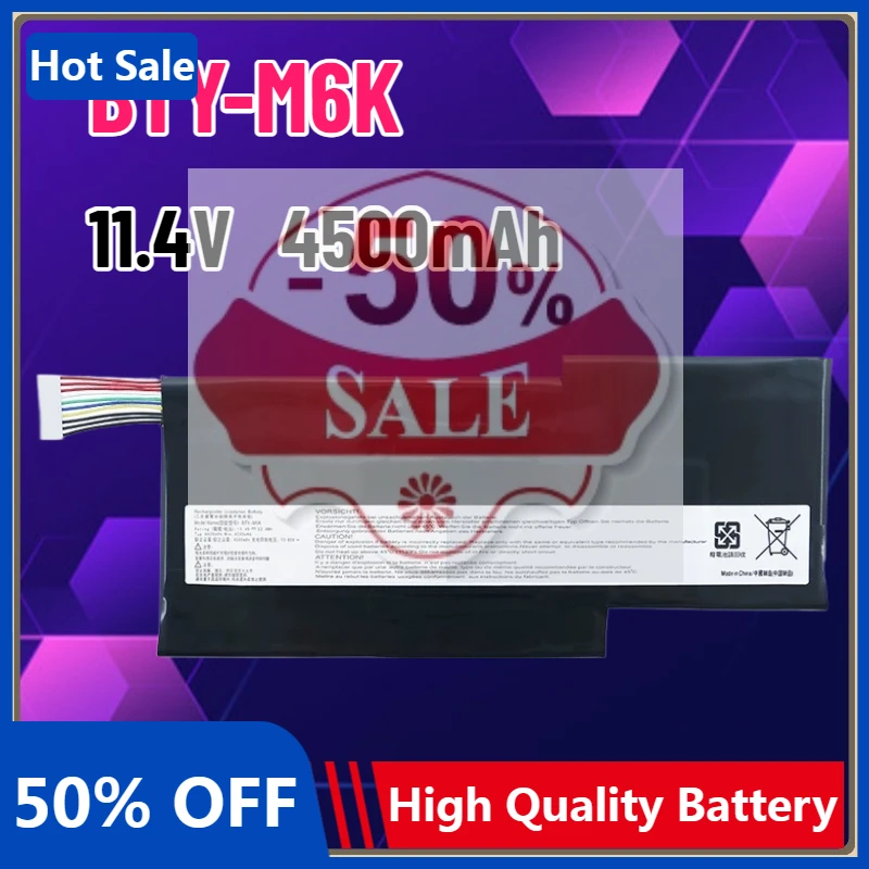 

New 11.4V 4500mAh BTY-M6K Battery For MSI GF63 8RC 8RD GF65 GF75 GS63VR GS73 GS73VR