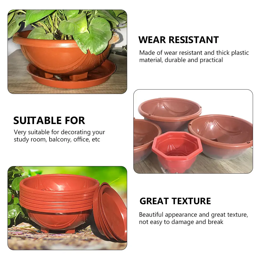 

3pcs Plastic Flower Pots Balcony Hanging Scindapsus Aureus Chlorophytum Planting Pots Durable Thick Wear-Resistant Ventilated
