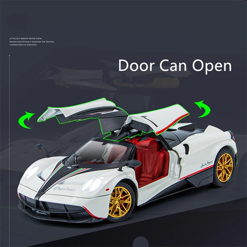 1/24 Pagani Huayra Dinastia Alloy Sports Car Model Diecasts Metal Toy Racing Car Model Simulation Sound and Light Childrens Gift