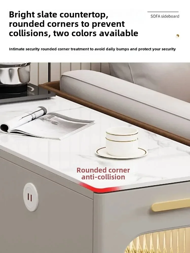 Sofa Side Cabinet   Household Living Room Rock Slab Small Coffee Table Simple Modern Corner  Movable  New