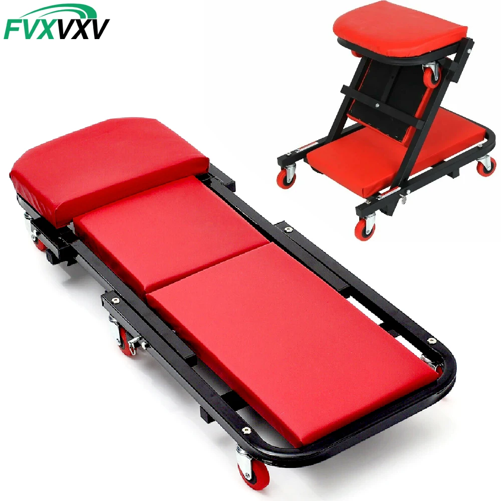Garage Creeper Roller - เก้าอี้ช่างแบบ 2-in-1 รูปทรงตัว Z พร้อมล้อเลื่อน 36