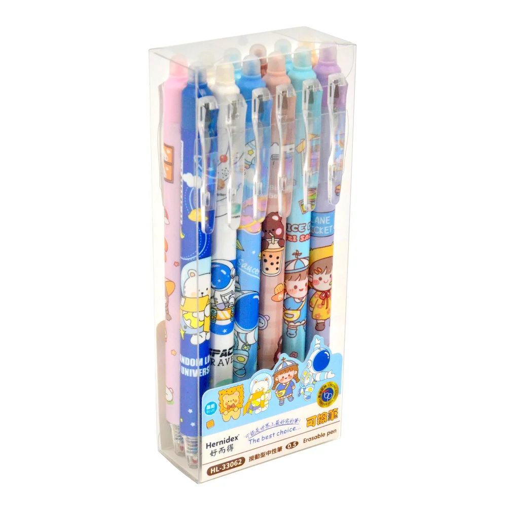 

HERNIDEX HL-33062 Erasable Pens 12 Pcs 0.5mm, Friction Ink Thermal Gel Pen for School Office Writing, Erasable Ink Pen Set