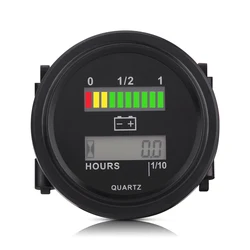 12V/24V/36V/48V/72V LED Digital Battery Indicator Gauge With Hour Meter For Golf Cart, IP65 Waterproof