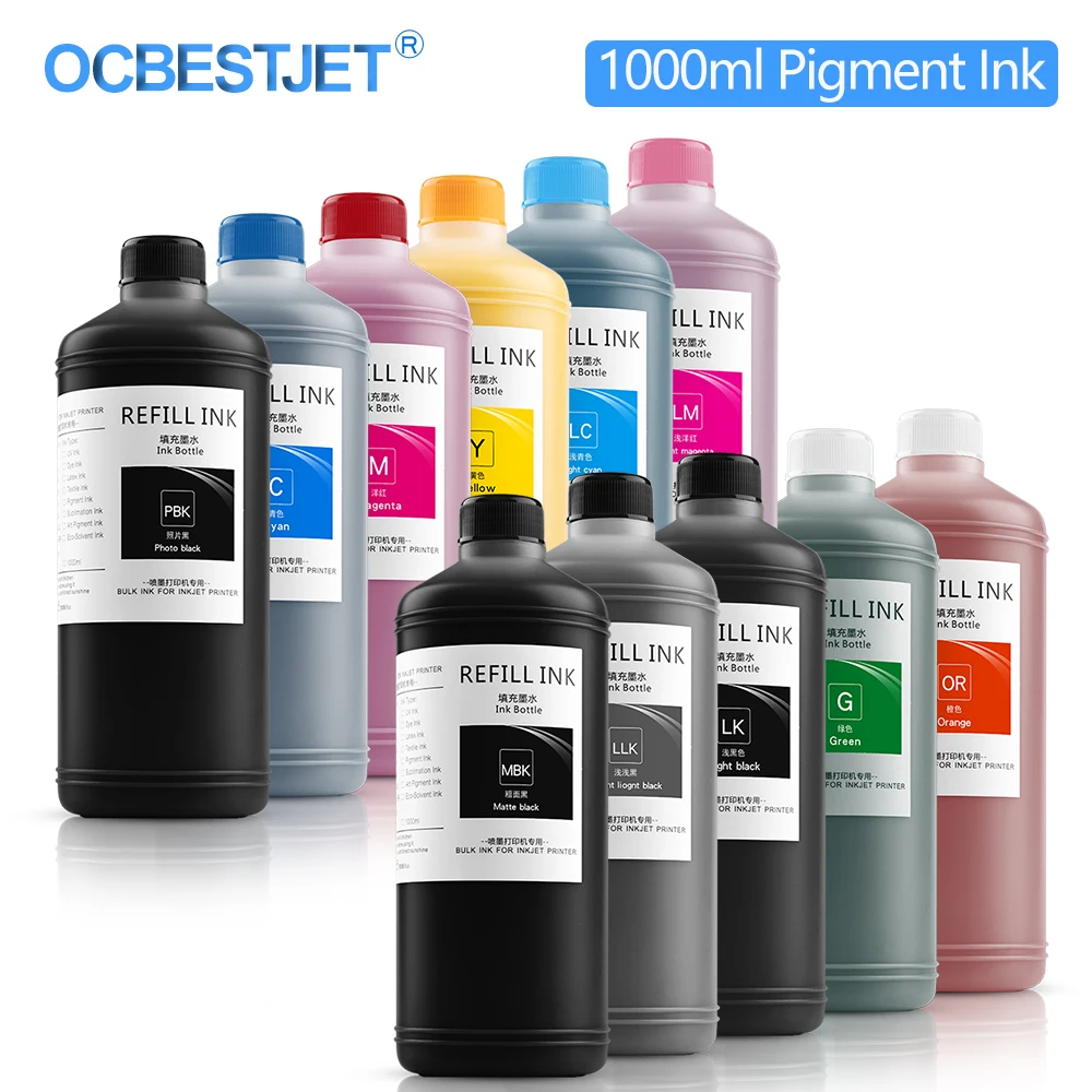 1000ML Waterproof Pigment Ink For Epson P6000 P7000 P8000 P9000 P6080 P7080 P8080 P9080 Inkjet Printer (11 Color Available)