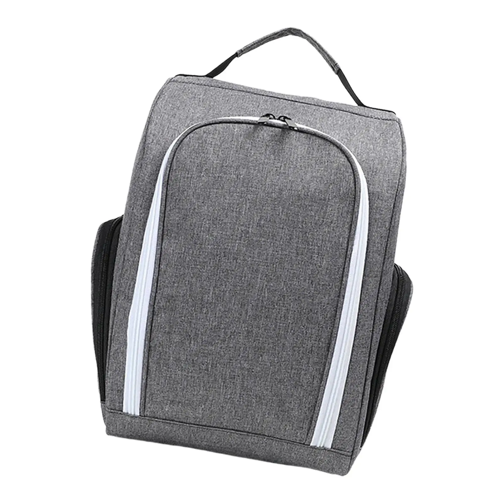 Golf Shoes Carrier Organizer Canvas Zippered Bag with Double Outside Pocket for Sports and Travel Use