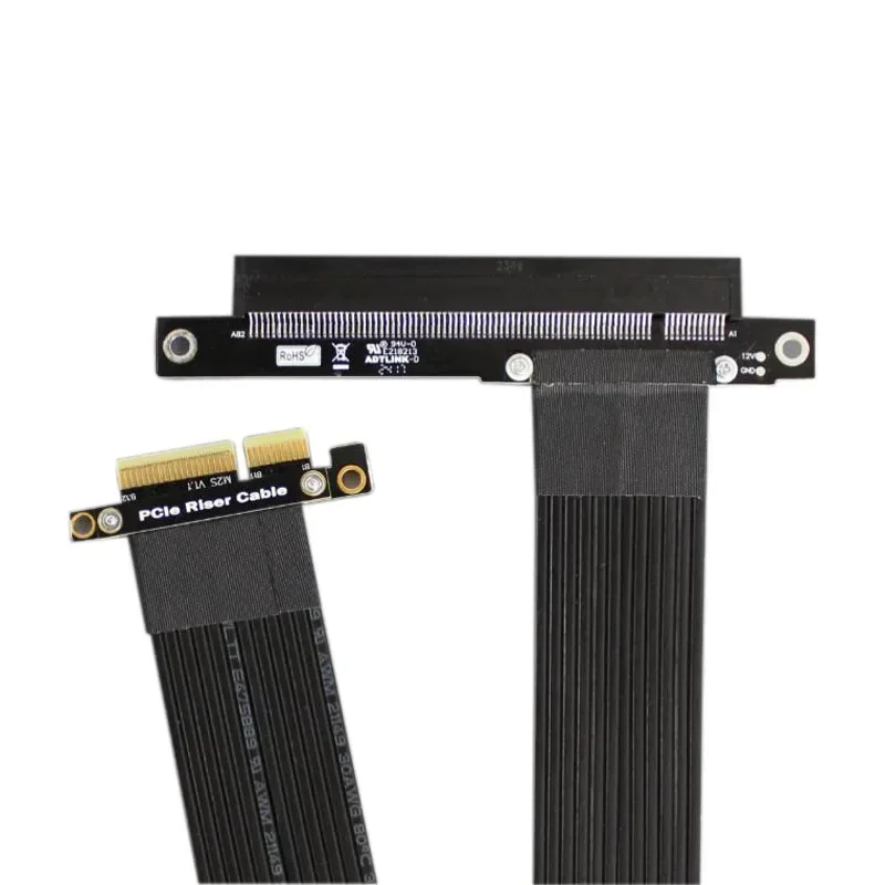 ADT-Link PCI-E 4.0 x4 x8 to x16 Riser Cable Gen 4 PCIe x4 64Gbps PCI E x8 Adapter Cable for RTX3090 RX6800xt GPU Extension Cable