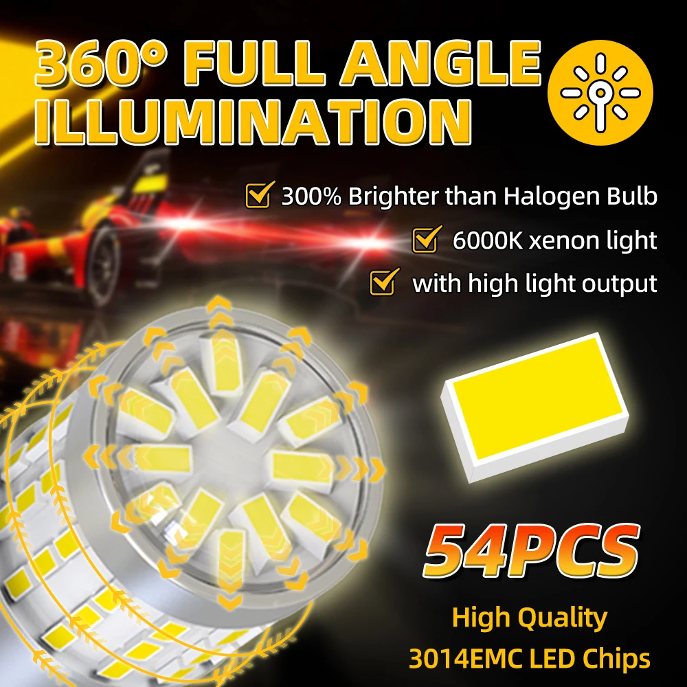 2PCS 1156 P21W LED BA15S LED Reverse Backup Light 6000k Rear Lamp 12v For Ford Mondeo 4 2007 2008 2009 2010 2011 2012 2013 2014