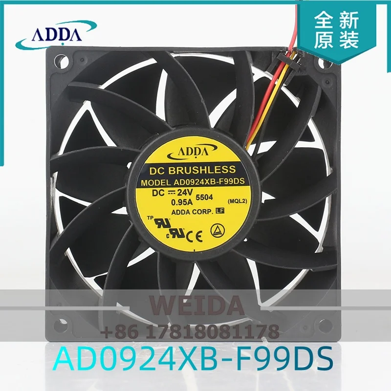 

AD0924XB-F99DS cooling fan Original Taiwan ADDA 5V 12V 48V DC 24V 0.95A 9038 90X90X38MM 9CM High air volume speed inverter