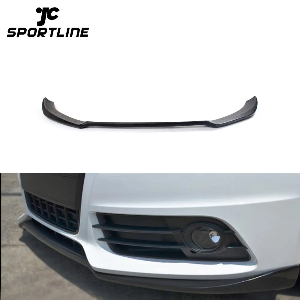 Black Painted Fiberglass A4 Front Bumper Lip Spoiler For A4 B8 Sline