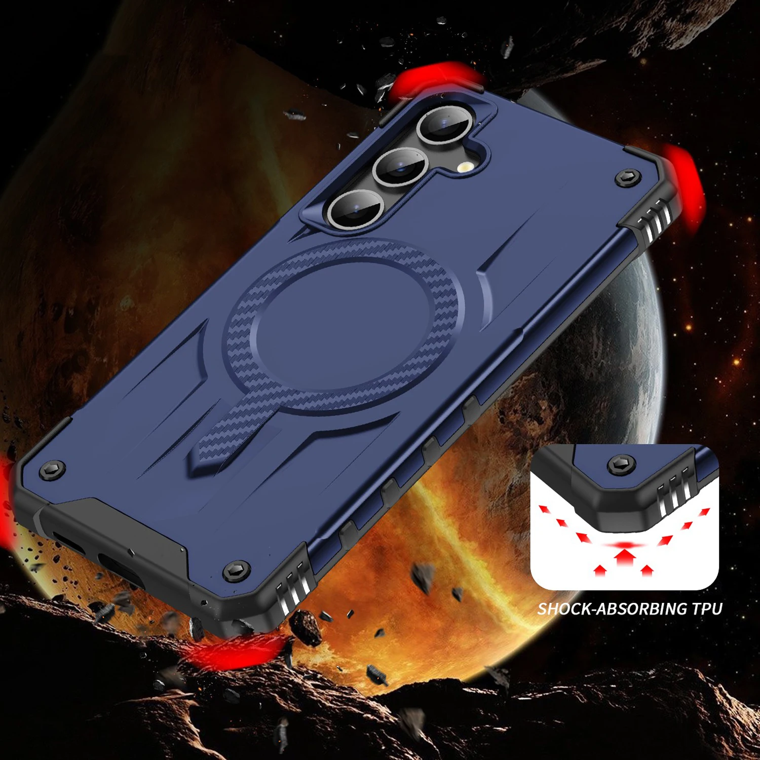 삼성 갤럭시 S25Edge S25 S24 Plus Ultra S24 S23 FE A15 A16 A26 A36 A56 A35 A55 A14 마그네틱 커버용 아머 충격 방지 케이스