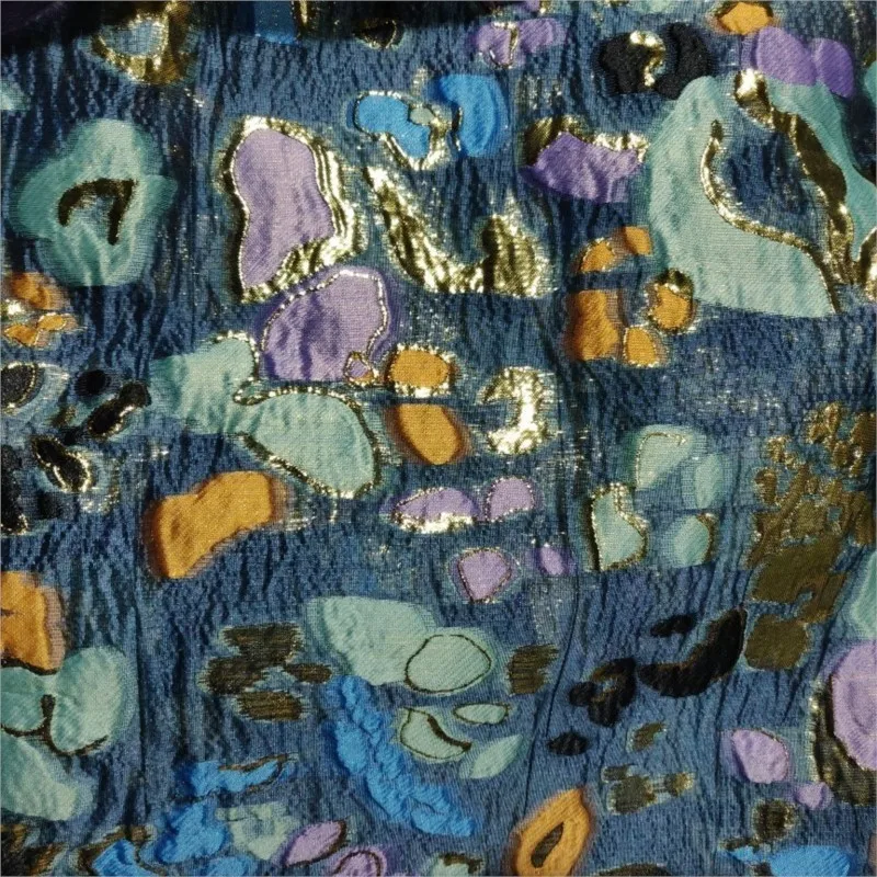 Dyed jacquard fabric colored stone organza cut thin and transparent for clothing skirts