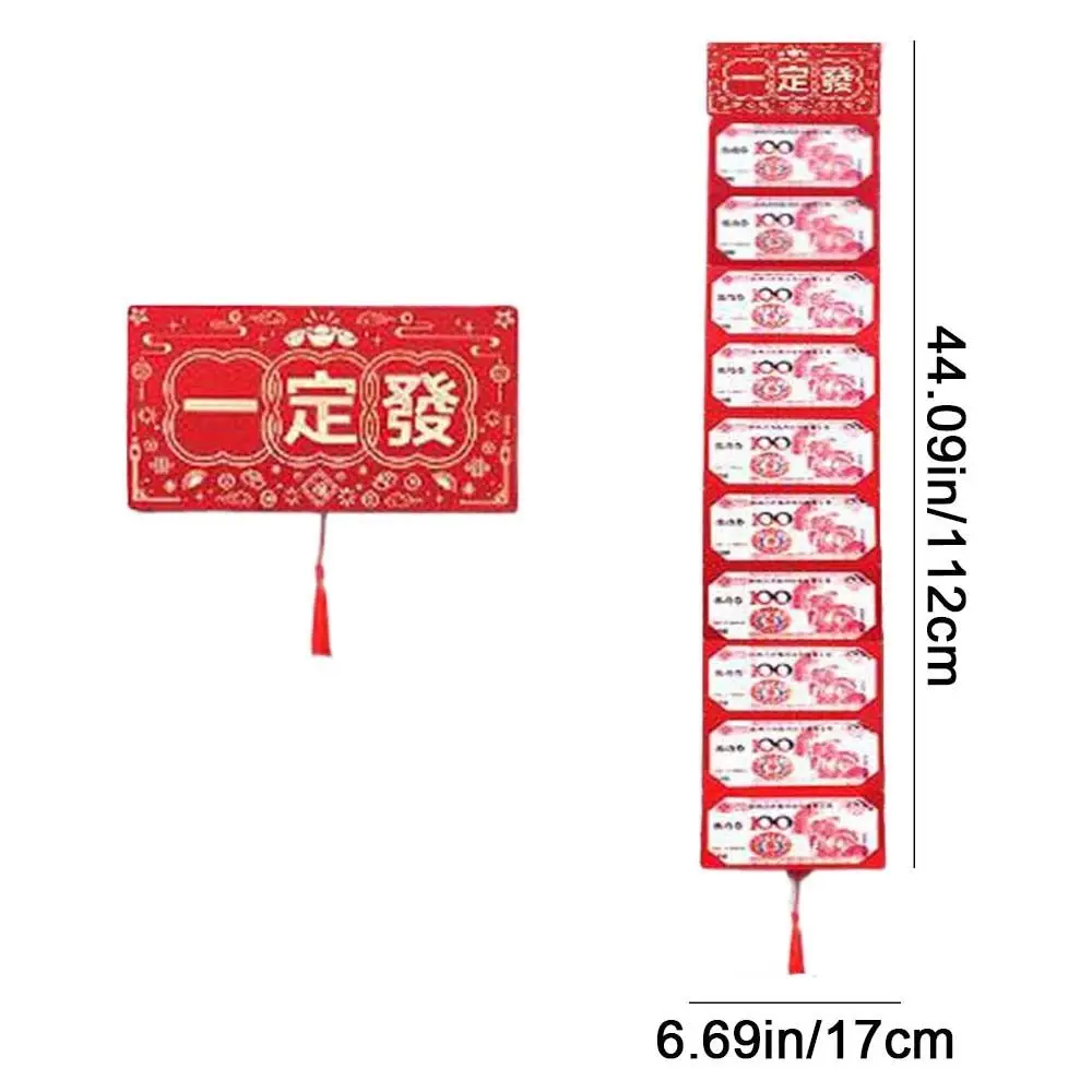 Creative Paper Folding Red Envelope 10 Card Positions Traditional Lucky Red Packet Large Capacity Chinese Style HongBao New Year