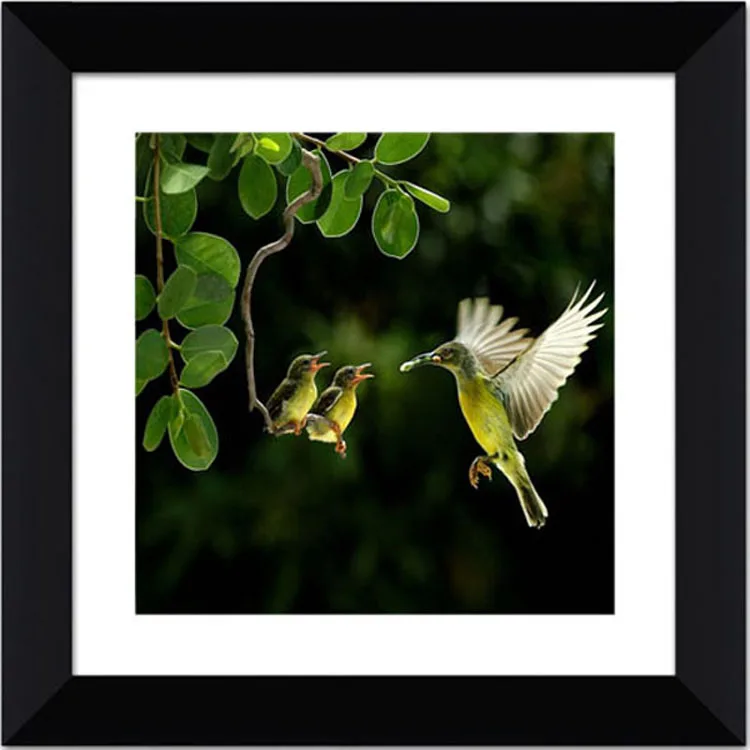 Custom Hotel Project Corridor Artwork Supplier Professional Manufacturer OEM 3D Chinese Scenery Picture Frame in Black 20x20