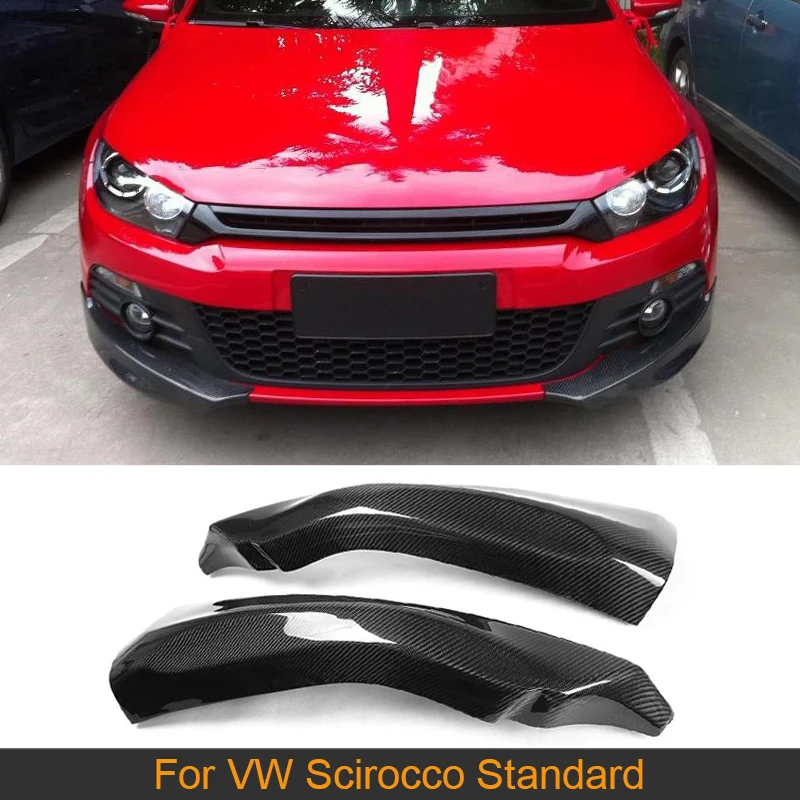 Carbon Fiber Front Bumper Splitters For Volkswage Scirocco Standard Only 10-13 Non R Car Front Bumper Splitters Chin Fins Aprons