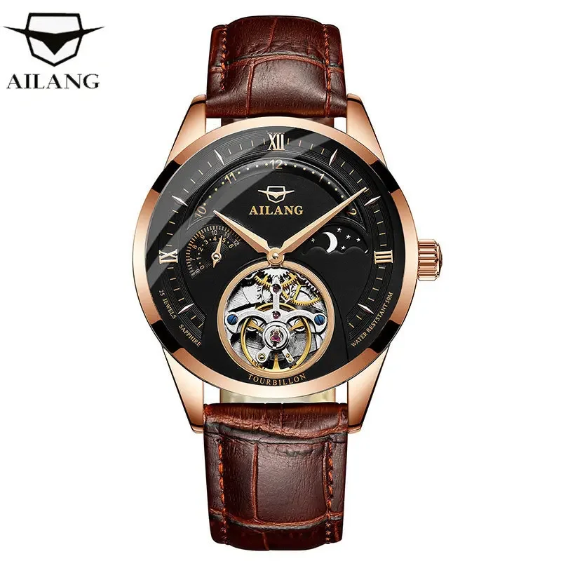 

Dropshipping Luxury New Men's Business Automatic Mechanical Watch Waterproof Luminous Tourbillon Watches Relogio Mascuilno clock