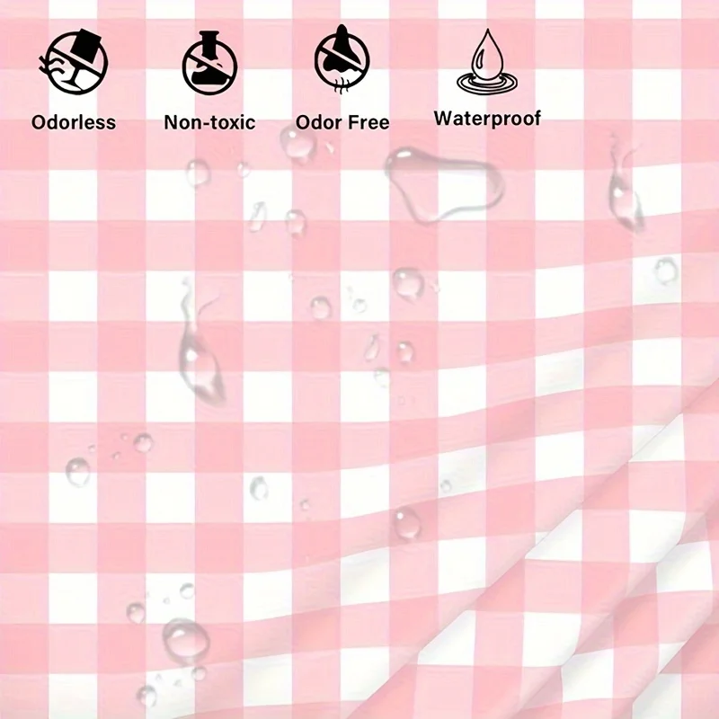 2pcs pink checkered tablecloth, graduation party decoration, disposable rectangular plastic tablecloth