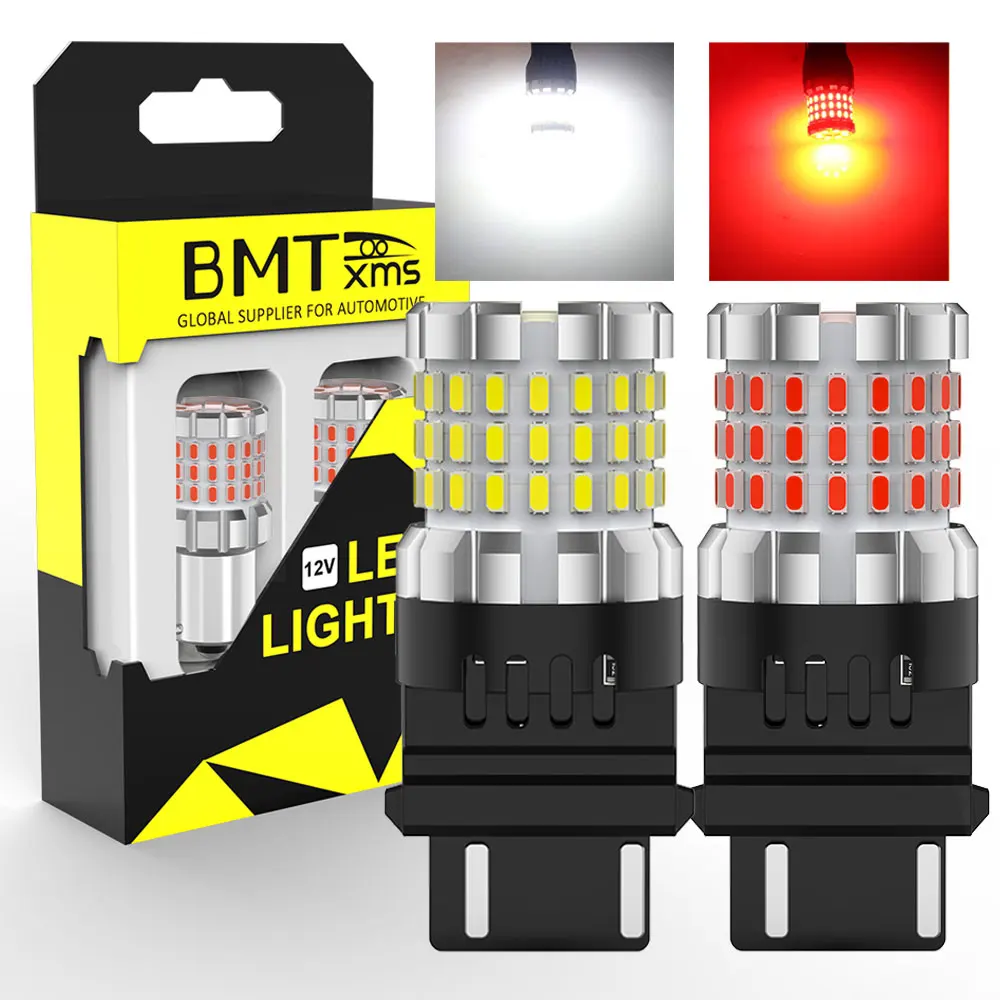 

BMTxms 2PC T25 3157 P27/5W LED Stop Brake Reverse Backup DRL Signal Light For Jeep Grand Cherokee Compass Liberty Chevrolet Ford