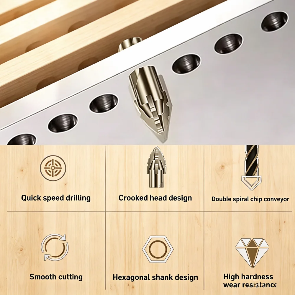 3/5Pcs 4/5/6mm Four-Blade Dry Drill Bits, Eccentric Tile Drill Set for Ceramic, Glass, Marble, Brick & Concrete Drilling image 2