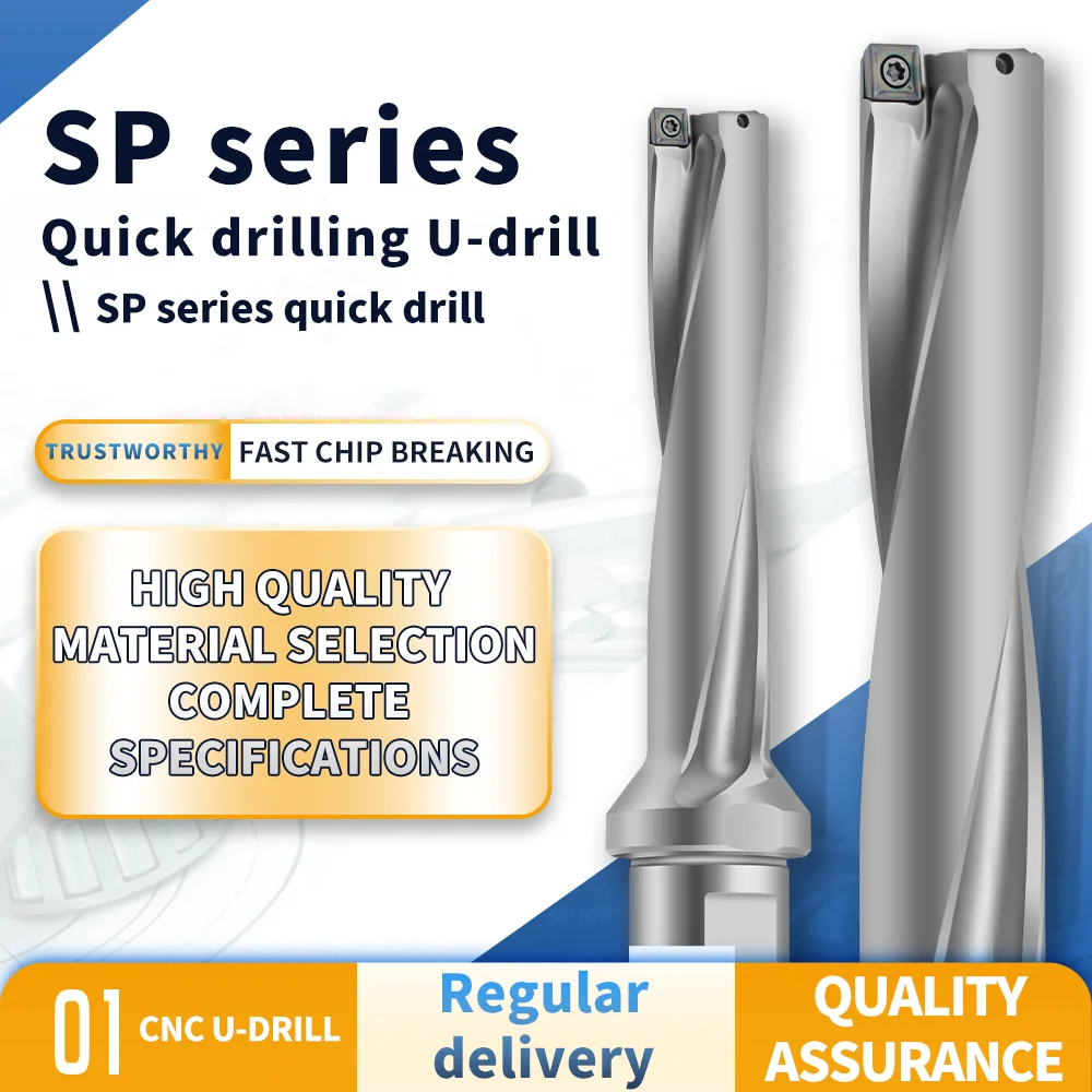 SP Series Drill Bites Insert Drill Metal Drill Bits 13mm-50mm Depth 2D 3D 4D Indexable U Drill Machinery Lathes CNC Water