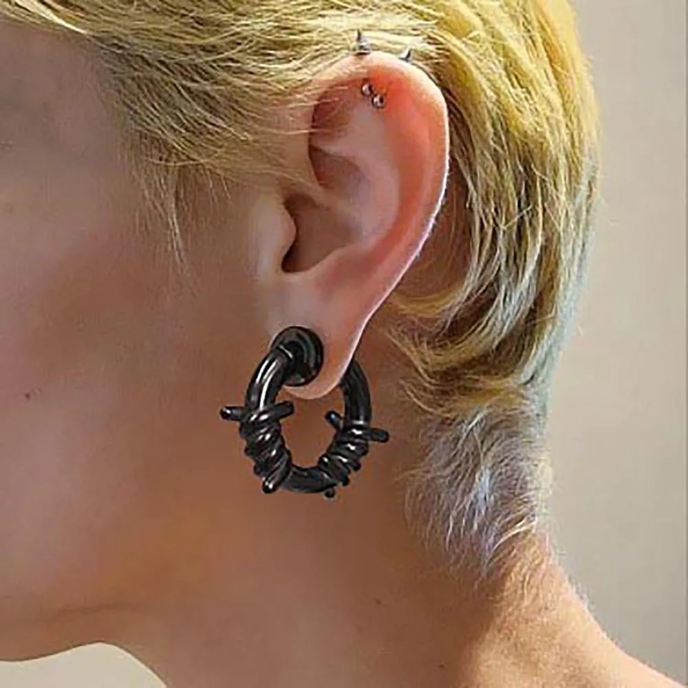Twolobes 2PCS 316 Stainless Steel Round Ear Weights Hangers For Stretched Lobe Piercing Women Body Jewelry Gauges Tunnels