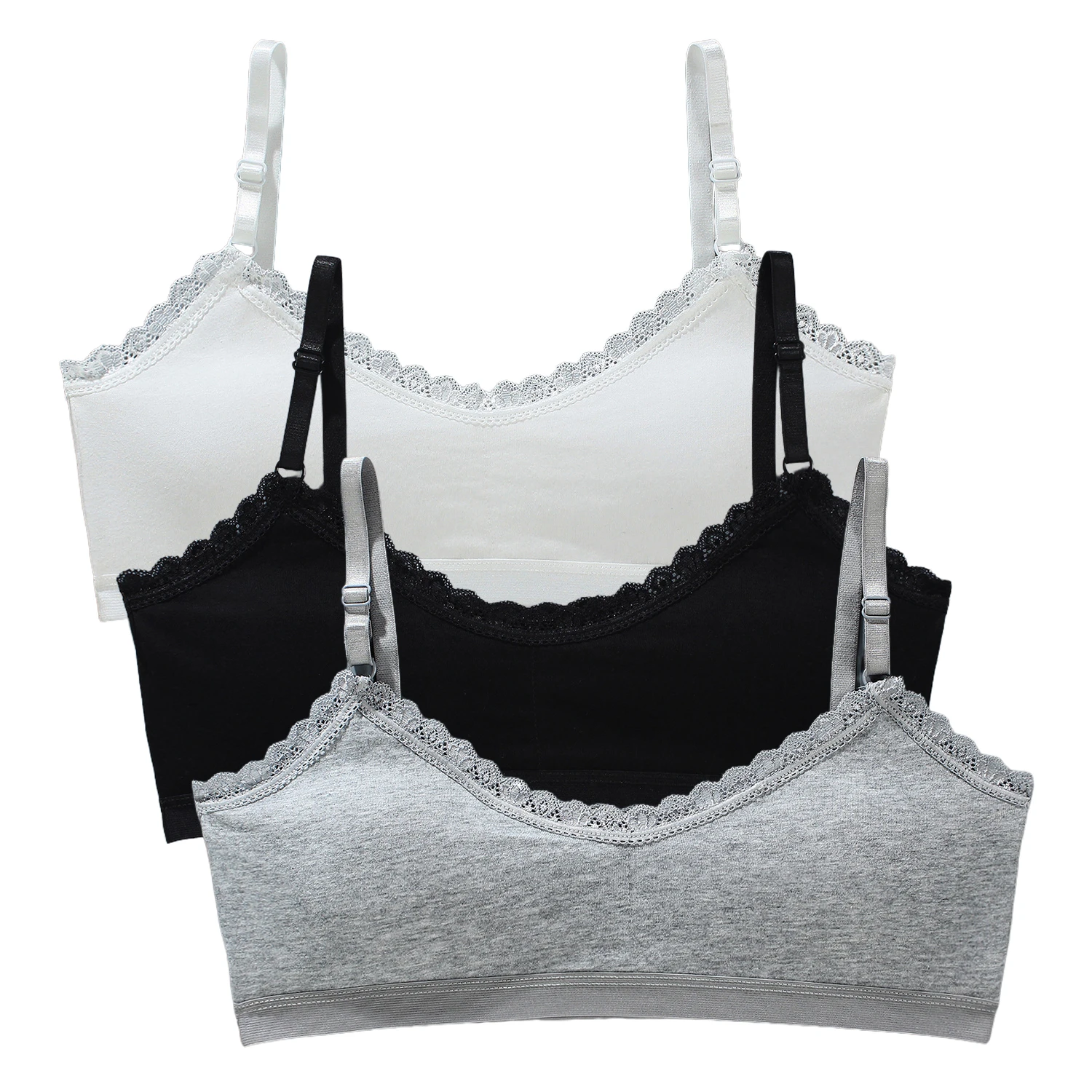 1/3PCS Mädchen Spitze Bhs Kinder Atmungsaktive Unterwäsche Kinder Rohr Tops Weiche Baumwolle gefütterte Teenager Jugend Mädchen waschbare Bhs Camisoles