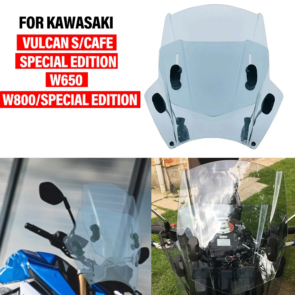 

For KAWASAKI VULCAN S/CAFE/SPECIAL EDITION/W800 SPECIAL EDITION Universal Motorcycle Front Adjustable Windshield Wind Deflector