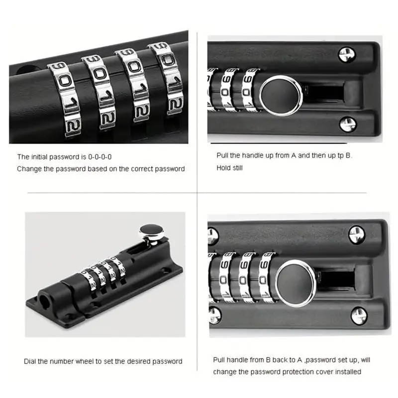 ABAE-For Wooden Doors, Gates& Sheds Compatible Heavy Duty Mechanical Password Lock-Outdoor Waterproof Deadbolt