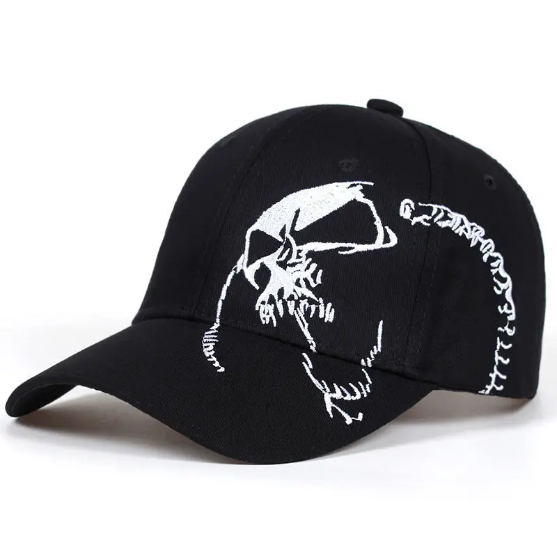 

Unisex Side Skull Pattern Embroidery Baseball Caps Spring And Autumn Outdoor Adjustable Fishing Cap Casual Sunscreen Hats