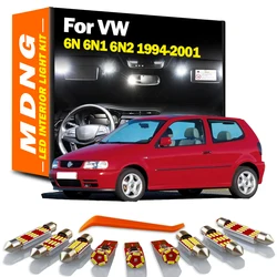 MDNG 6Pcs LED Interior Map Roof Trunk Light Kit For VW Volkswagen Polo 6N 6N1 6N2 1994-1998 1999 2000 2001 Car Bulbs Accessories