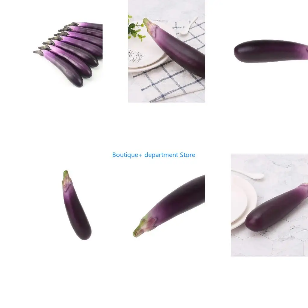 E1PD Artificial Eggplants Simulation Fake Vegetable Photo Props Home Kitchen