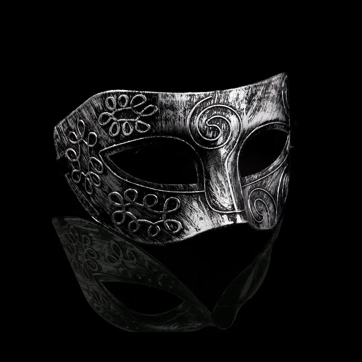 s Greek Fighter Masquerade Mask for Men Silver Greek Mask PVC 18x9cm Fancy Dress Halloween Party Accessories