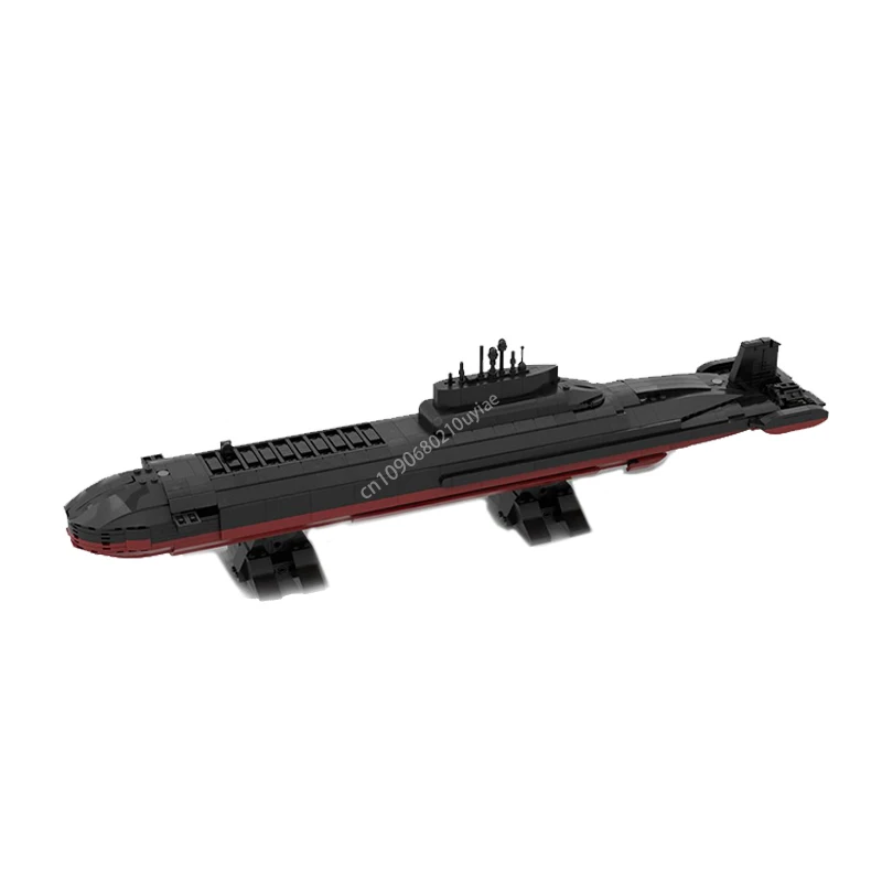 Moc Military 1:300 Scale Nuclear Submarine TYPHOON Building Blocks Kit Classic Naval Vessels Ship War Boat Bricks Model Kids Toy