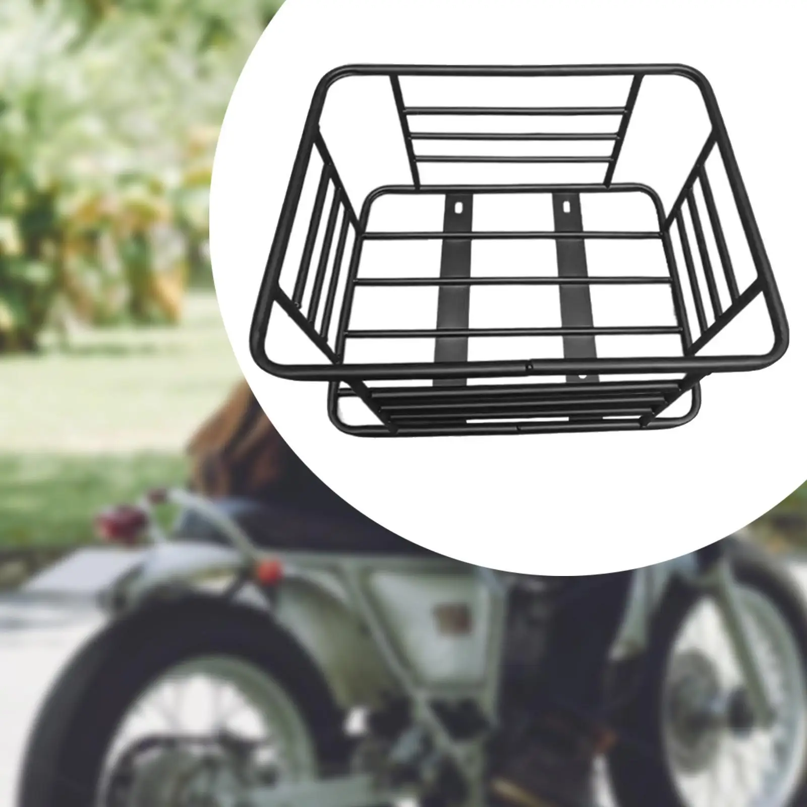 Bike Rear Basket Metal Bicycle Rear Cargo Rack for Bicycles E Bikes Riding