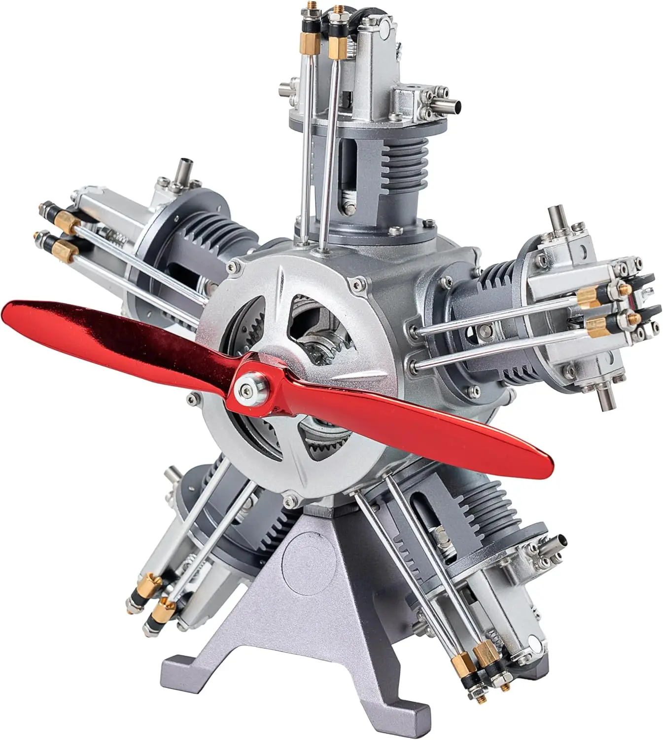 5-Cylinder Radial Engine Model Kit That Runs Mechanical Metal Assembly