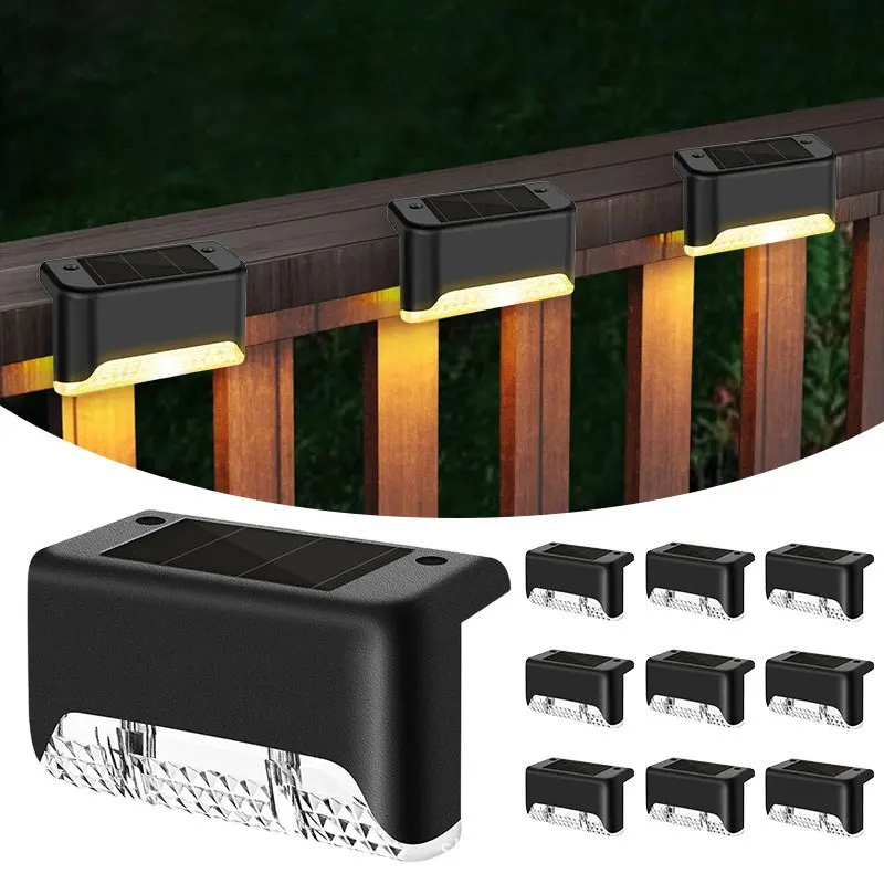 

4 Pack Outdoor Solar Lamp LED Wall Lights Corridor Staircase Step Deck Lights Suitable for Fence Home Garden Decoration