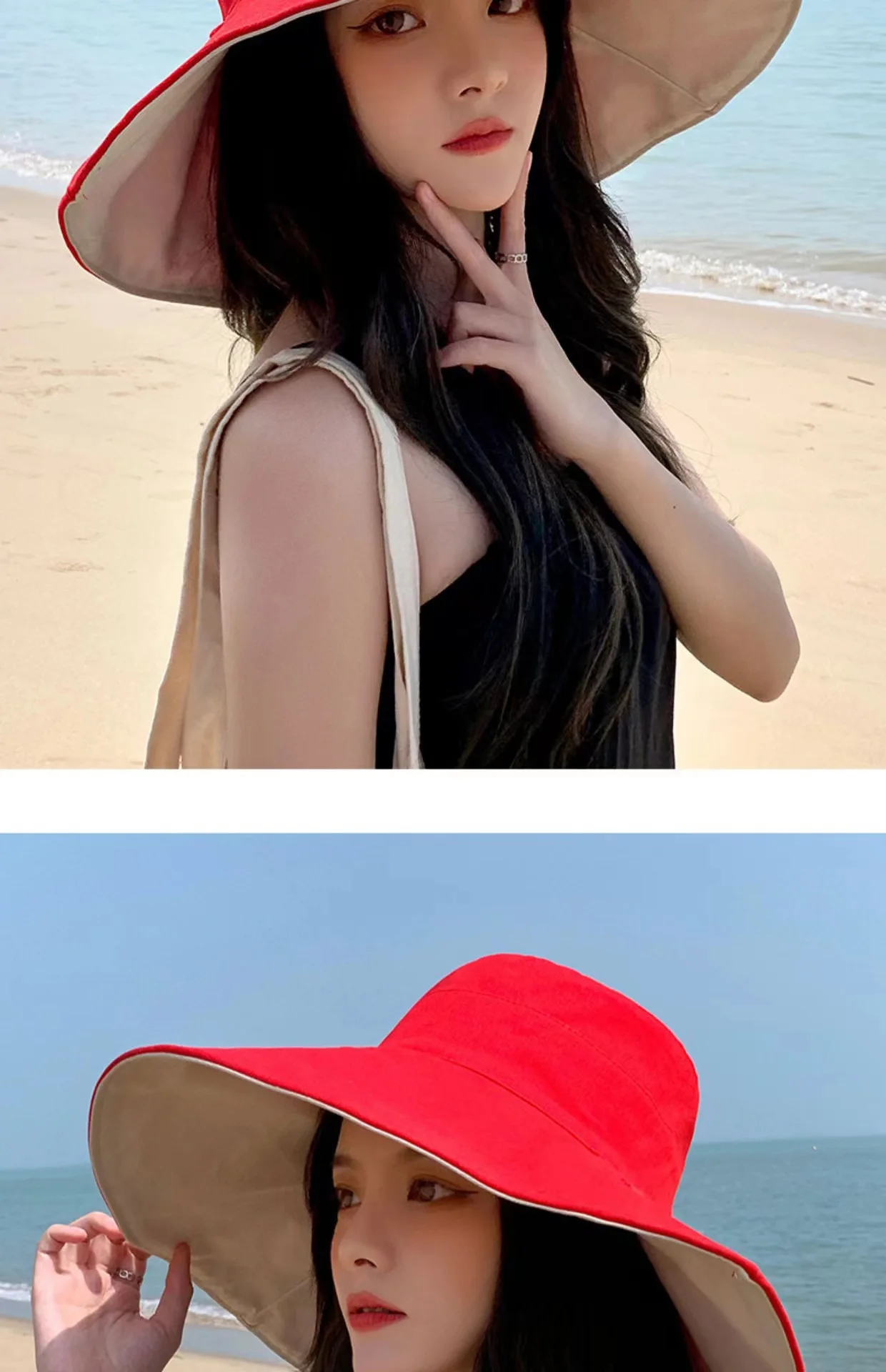 1 Stück doppelseitiger Largebrim-Hut, perfekt für Sommer, Strand, Outdoor, Pendeln, Urlaub, Sonnenschutz, modisch und vielseitig – Detail 12