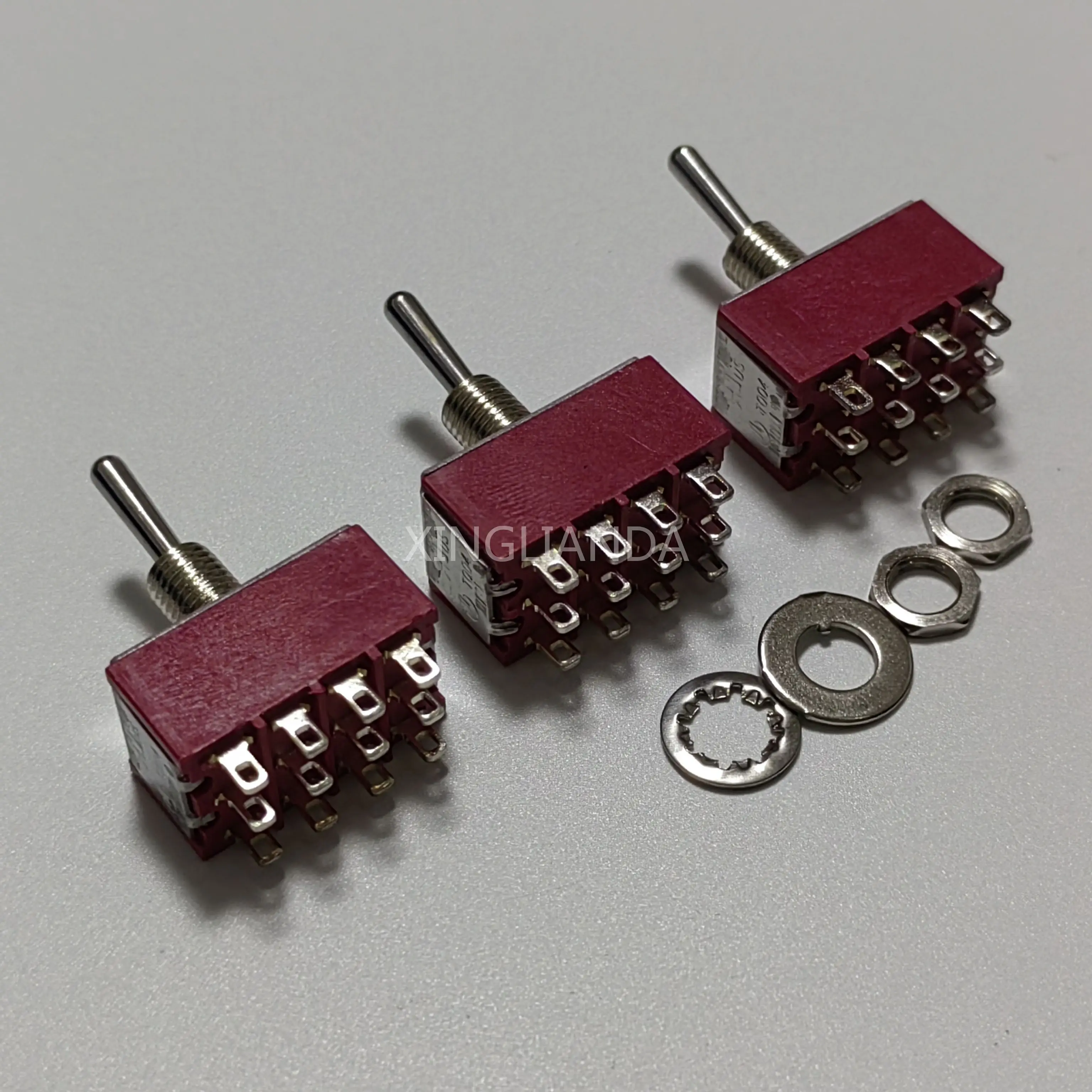 MTS-402 6mm Toggle Switch Single Pole Double Throw SPDT ON-ON 120VAC 6A 1/4 Inch Mounting 13*22MM (MTS402) 2Positions 12Pins