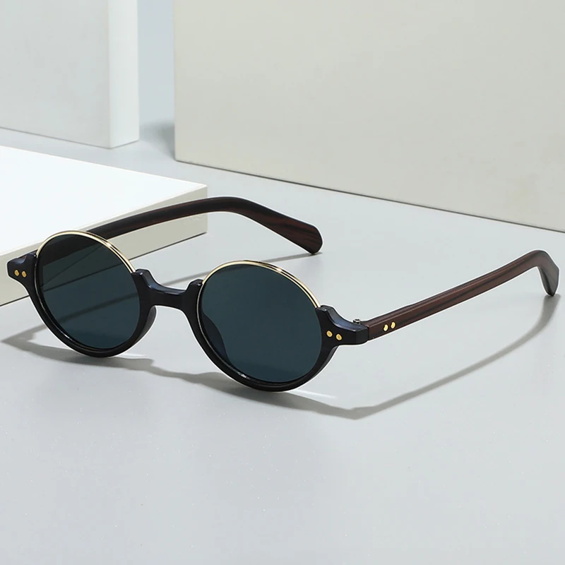 SHAUNA New Semi-Metal Round Women Sunglasses Vintage Rivets Punk Men Trending Gradient Shades UV400 Sun Glasses