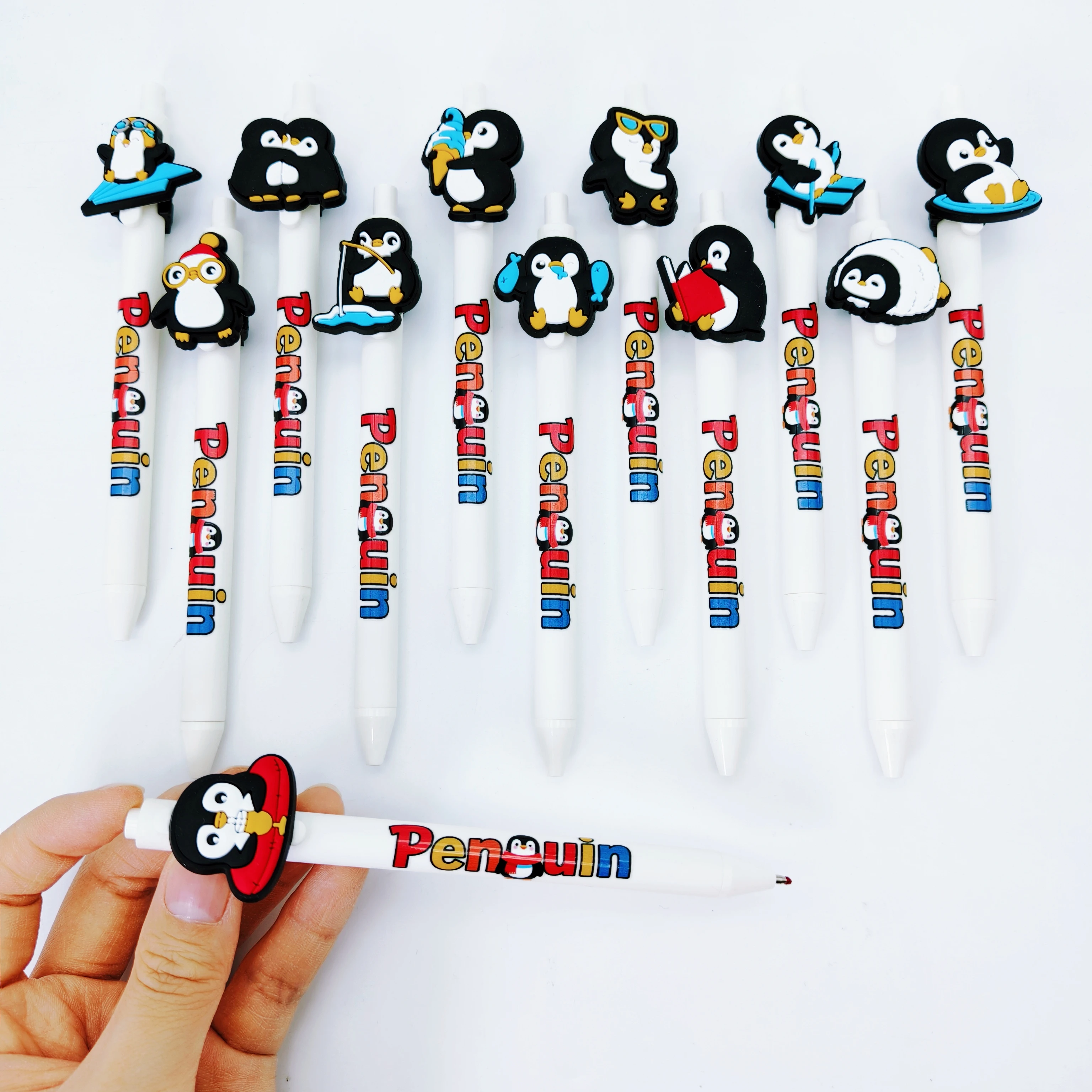 

12pcs/22pcs Penguin themed ballpoint pen creative cute penguin element ballpoint pen suitable for use in student offices