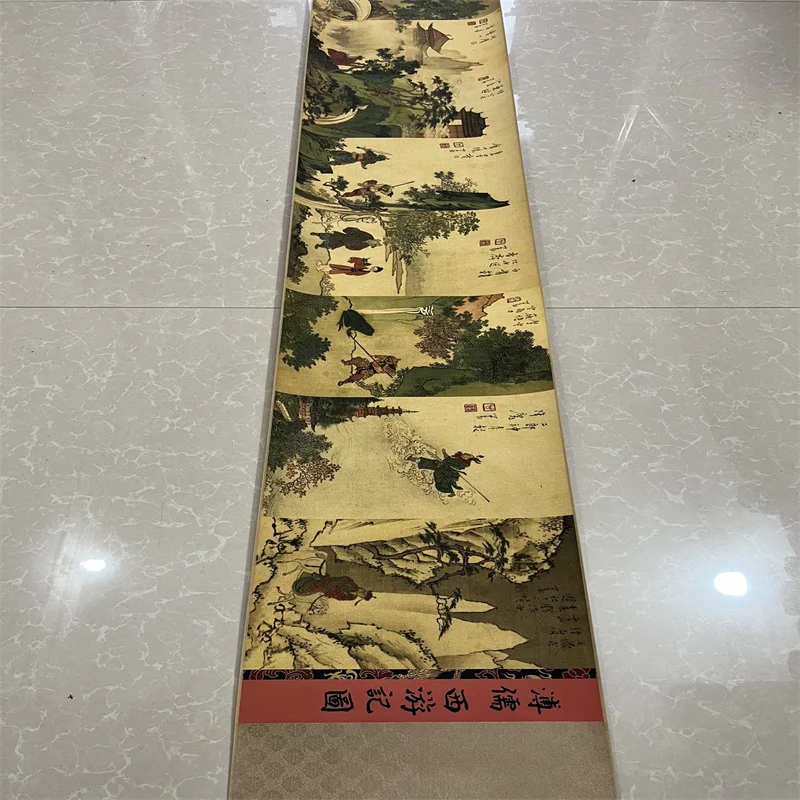 

China Ancient Picture Paper,Pu Ru's Journey to the West, Long Scroll Painting ﻿