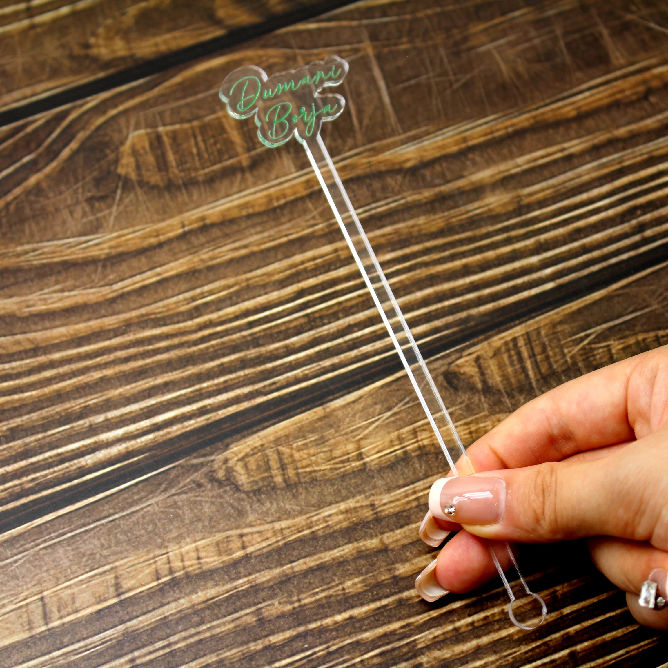 10-120pcs Personalized Acrylic Party Drink Stirs，Customized LOGO Print Cocktail Stirrers Baptism Souvenir Wedding Drink Stirrers