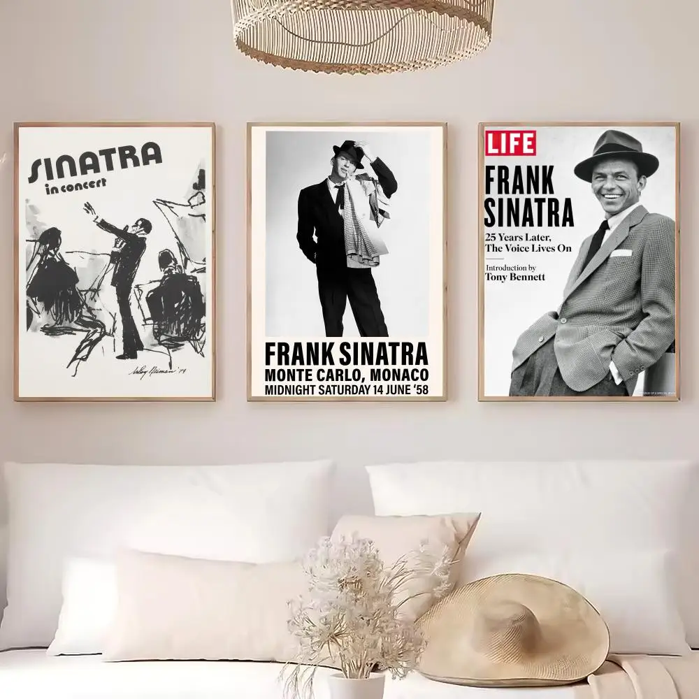 Classic F-Frank S-Sinatra Poster HD Self Adhesive Waterproof Ideal for Home Office Dorm Bedroom Great Gift