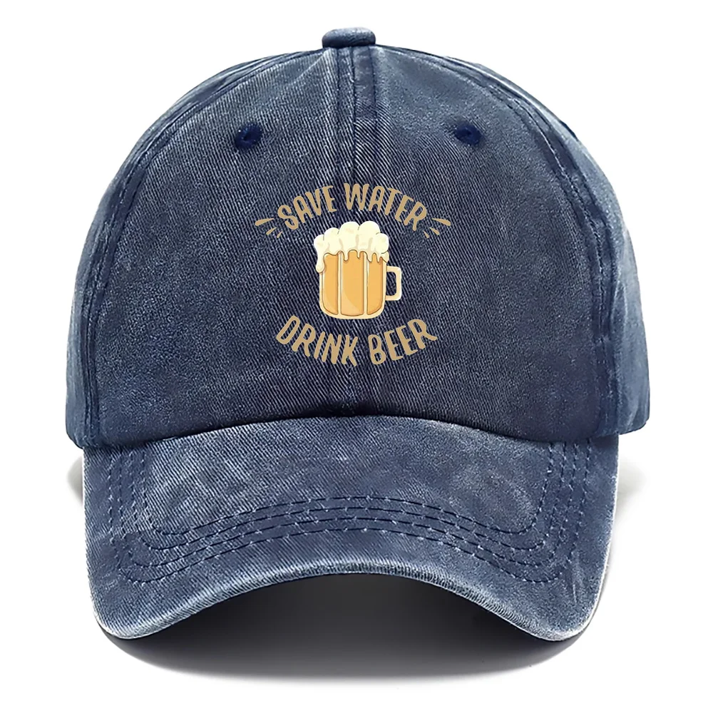 1pc Save Water Drink Beer Hat, Outdoor Hat for Men, Outdoor Casual Hat, Beach Hats for Women, Breathable Baseball Hats, Adjustab