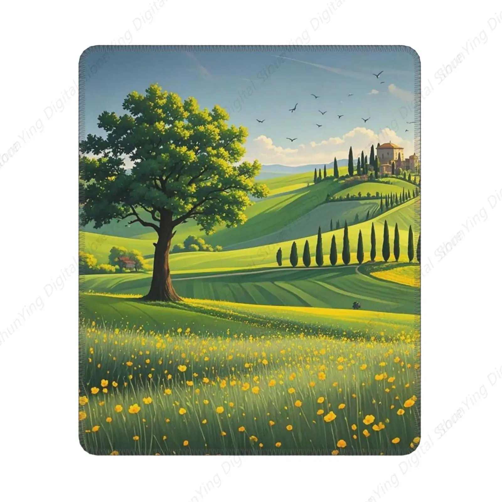 Mouse pad com base de borracha antiderrapante, padrão de mola toscana, teclado para jogos, computador doméstico, mesa, 25*30cm