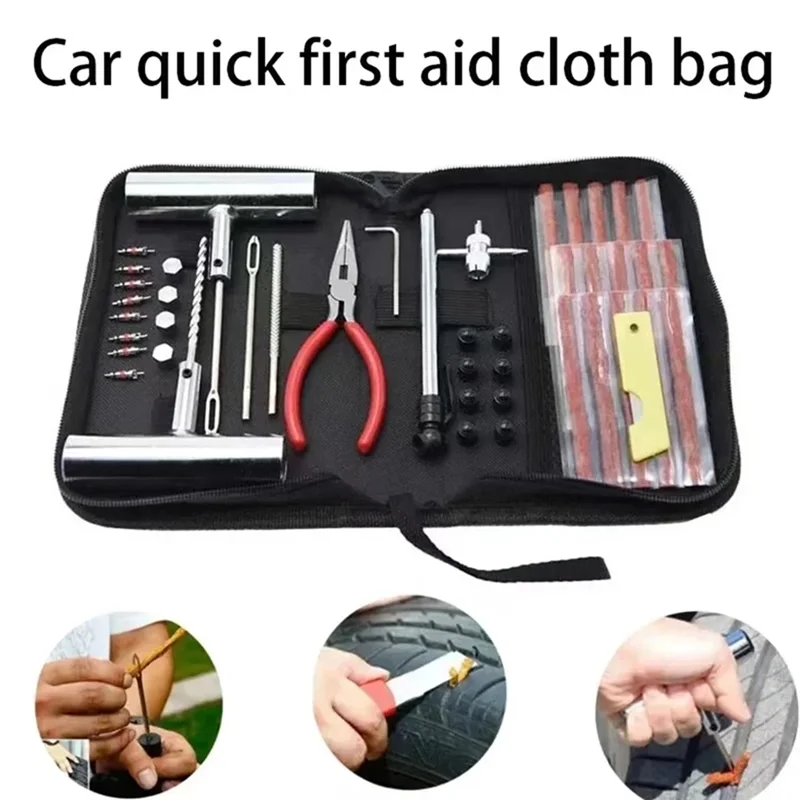

Auto And Motorcycle Tyre Repair Kit: Comprehensive Studding Tool Set, Includes Puncture Pug For Car & Bike